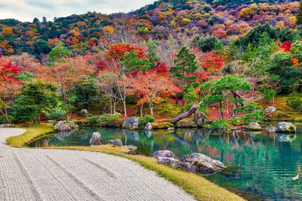 Gardens at Tenryu-ji Temple in Arashiyama, Kyoto, Japan