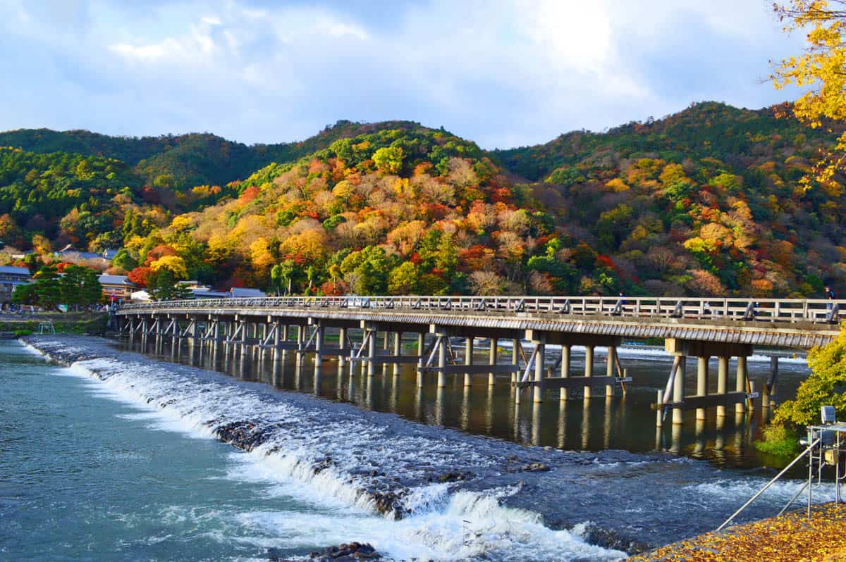 Togetsukyo Bridge in Arashiyama, Kyoto, Japan