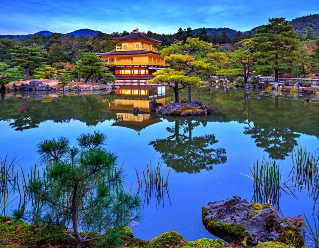 Kinkakuji Golden Pavilion at night, Kyoto, Japan